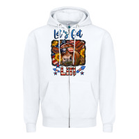 White let's get lit 4th of july cow Zipper Hoodie - LillyAllenDesigns