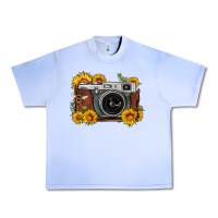 Grape Ice sunflower bee vintage camera Urban Heavy Tee - FaDigitalArtStudio