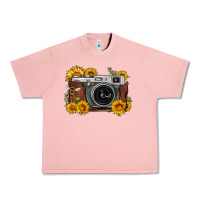 Salmon sunflower bee vintage camera Urban Heavy Tee - FaDigitalArtStudio