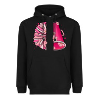 Black custom name cheerleader with megaphone Heavyweight Hoodie - MaliasSmallBusiness