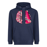 Navy custom name cheerleader with megaphone Heavyweight Hoodie - MaliasSmallBusiness