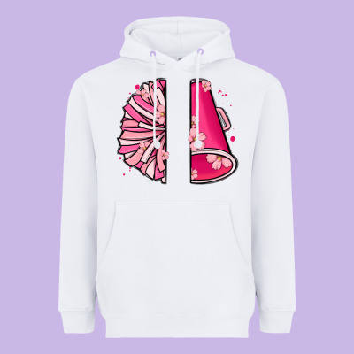 Custom Name Cheerleader With Megaphone Heavyweight Hoodie Designed By Maliassmallbusiness