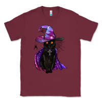 Burgundy black witch cat Classic Tee - BundleAndBundleShop