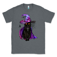 Charcoal Heather black witch cat Classic Tee - BundleAndBundleShop