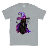 Heather Grey black witch cat Classic Tee - BundleAndBundleShop
