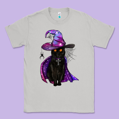 Black Witch Cat Classic Tee Designed By Bundleandbundleshop