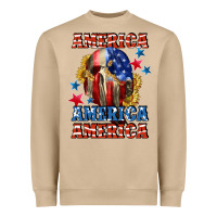 Mushroom America skeleton 4th of july Heavyweight Sweatshirt - CowGirlArtShop