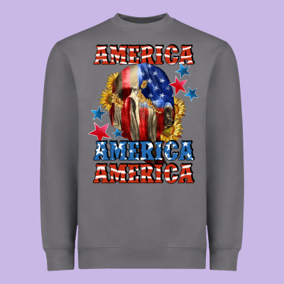 America Skeleton 4th Of July Heavyweight Sweatshirt Designed By Cowgirlartshop