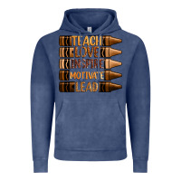 Vintage Denim teach love inspire motivate lead Vintage Hoodie - Zillion Design Studio