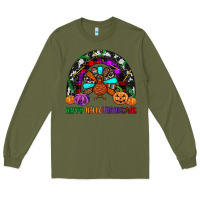 Army Green happy hallothanksmas Long Sleeve Tee - JahusDesignShop