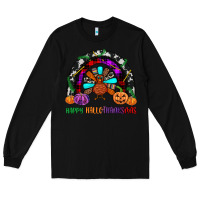Black happy hallothanksmas Long Sleeve Tee - JahusDesignShop
