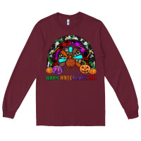 Burgundy happy hallothanksmas Long Sleeve Tee - JahusDesignShop