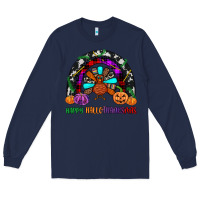 Navy happy hallothanksmas Long Sleeve Tee - JahusDesignShop