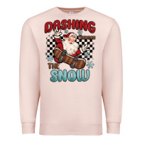Pale Pink dashing through the snow Premium Sweatshirt - MaliasSmallBusiness