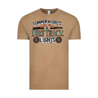 Vintage Coffee summer night & dirt track lights Vintage Tee - CowhideDigitalArt