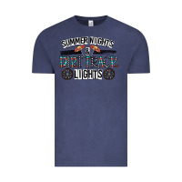 Vintage Denim summer night & dirt track lights Vintage Tee - CowhideDigitalArt