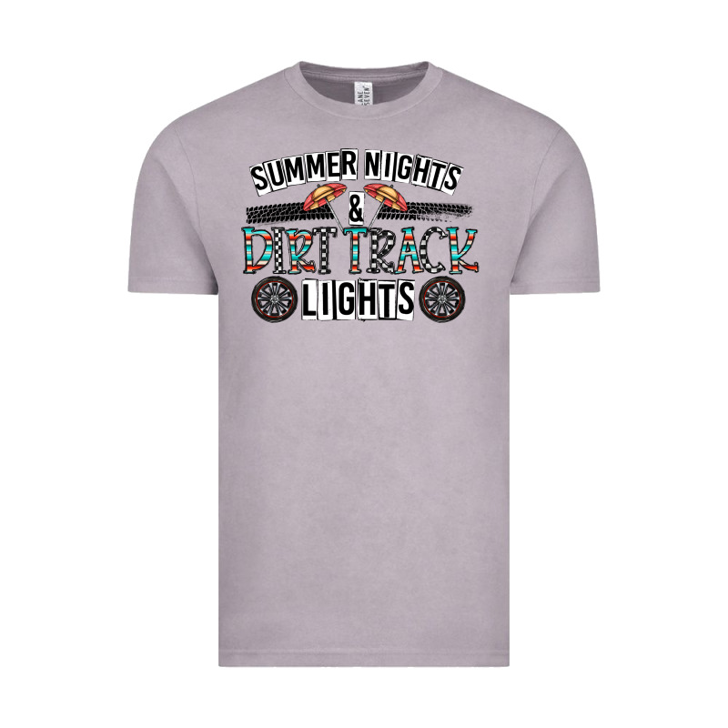 Summer Night & Dirt Track Lights Vintage Tee by CowhideDigitalArt | Teevron