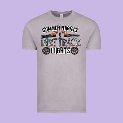 Summer Night & Dirt Track Lights Vintage Tee Designed By Cowhidedigitalart