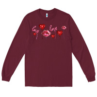Burgundy love and  love balloons Long Sleeve Tee - AdoDesignShop