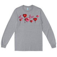 Heather Grey love and  love balloons Long Sleeve Tee - AdoDesignShop