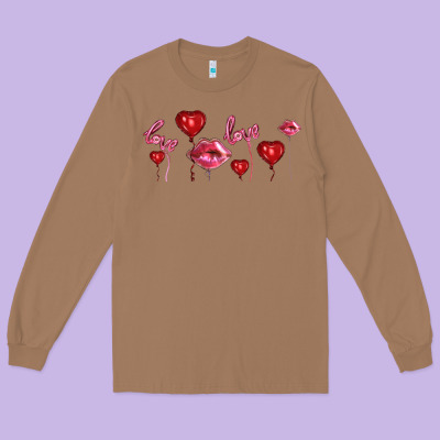 Love And  Love Balloons Long Sleeve Tee Designed By Adodesignshop