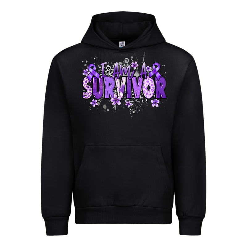 I Am A Survivor Purple Ribbon Urban Hoodie by NancyCooperArtShop | Teevron
