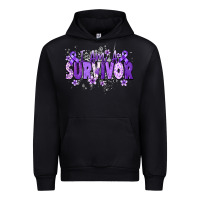 Black I am a survivor purple ribbon Urban Hoodie - NancyCooperArtShop