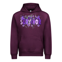 Mauve Wine I am a survivor purple ribbon Urban Hoodie - NancyCooperArtShop