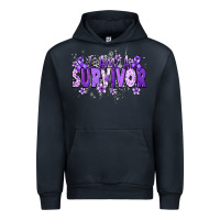 Navy I am a survivor purple ribbon Urban Hoodie - NancyCooperArtShop