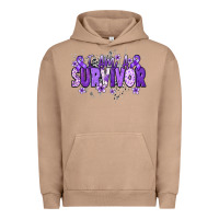 Pigment Burro I am a survivor purple ribbon Urban Hoodie - NancyCooperArtShop