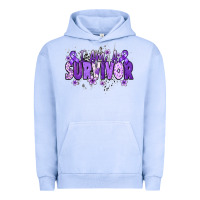 Pigment Grape Ice I am a survivor purple ribbon Urban Hoodie - NancyCooperArtShop