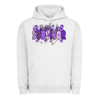 Pigment Lunar Rock I am a survivor purple ribbon Urban Hoodie - NancyCooperArtShop