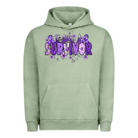 Pigment Oil Green I am a survivor purple ribbon Urban Hoodie - NancyCooperArtShop