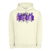 Pigment Pistachio I am a survivor purple ribbon Urban Hoodie - NancyCooperArtShop