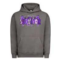 Pigment Tornado I am a survivor purple ribbon Urban Hoodie - NancyCooperArtShop
