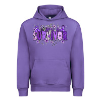 Tulip I am a survivor purple ribbon Urban Hoodie - NancyCooperArtShop