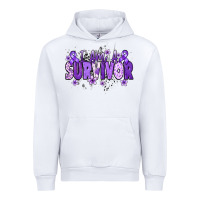 White I am a survivor purple ribbon Urban Hoodie - NancyCooperArtShop