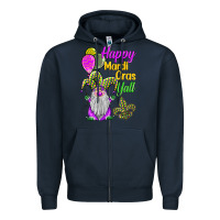 Navy happy mardi gras y'all Zipper Hoodie - BarkalooDesign