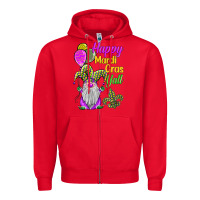 Red happy mardi gras y'all Zipper Hoodie - BarkalooDesign