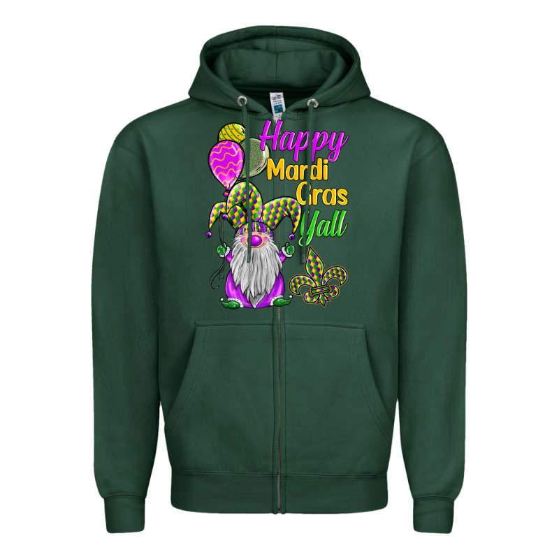 Happy Mardi Gras Y'all Zipper Hoodie by BarkalooDesign | Teevron