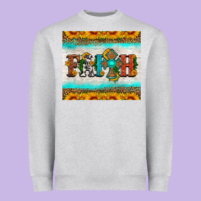 Faith Cross And Sunflower Tumbler Heavyweight Sweatshirt Designed By Hra Design Shop