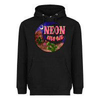 Black neon moon Heavyweight Hoodie - NancyCooperArtShop