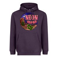 Plum neon moon Heavyweight Hoodie - NancyCooperArtShop
