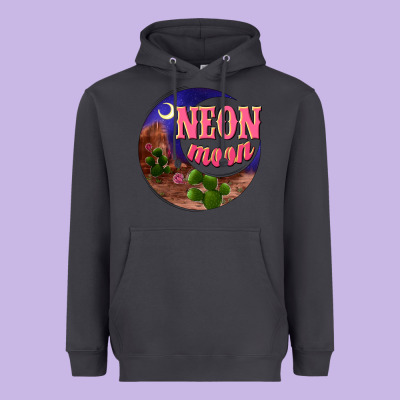 Neon Moon Heavyweight Hoodie Designed By Nancycooperartshop