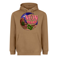 Toasted Coconut neon moon Heavyweight Hoodie - NancyCooperArtShop