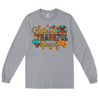 Heather Grey grateful thankful blessed Long Sleeve Tee - JahusDesignShop