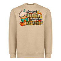 Mushroom stressed blessed pumpkin obsessed Heavyweight Sweatshirt - CowhideDigitalArt
