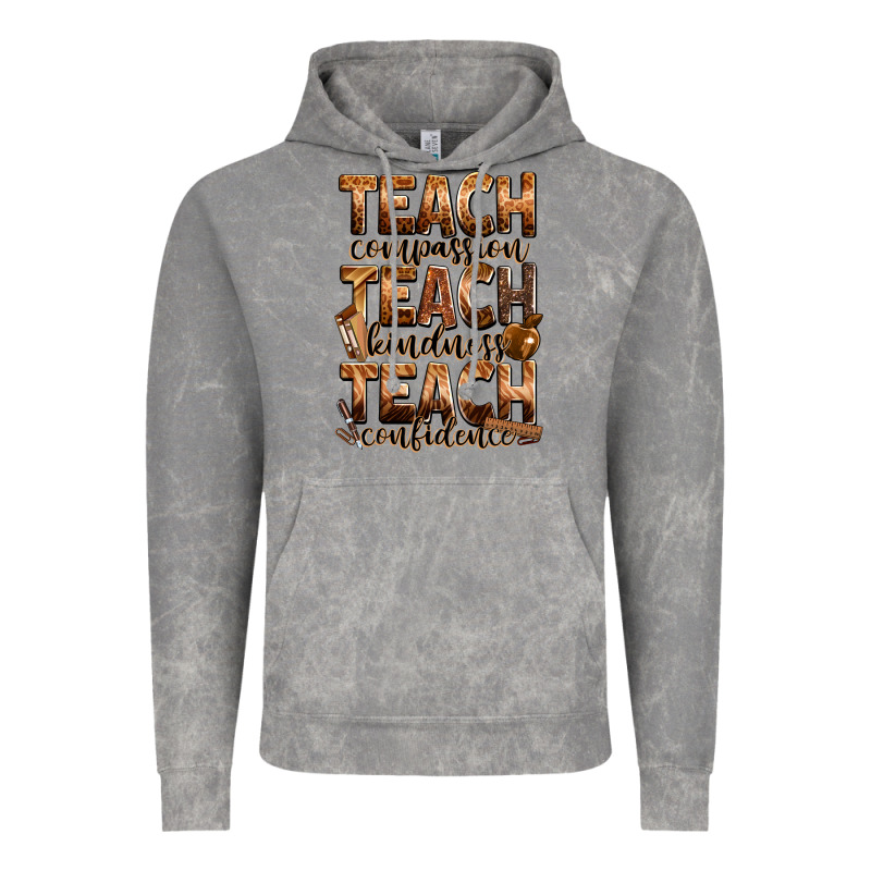 Teach Compassion Teach Kindness Teach Confidence Vintage Hoodie by Zillion Design Studio | Teevron