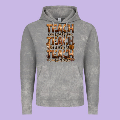 Teach Compassion Teach Kindness Teach Confidence Vintage Hoodie Designed By Zillion Design Studio