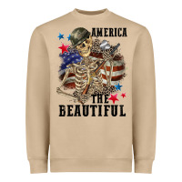 Mushroom America the beautiful 4th of july Heavyweight Sweatshirt - CowGirlArtShop